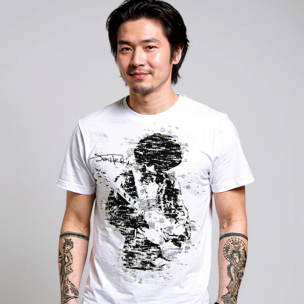 Jimi Hendrix Topography White T-Shirt