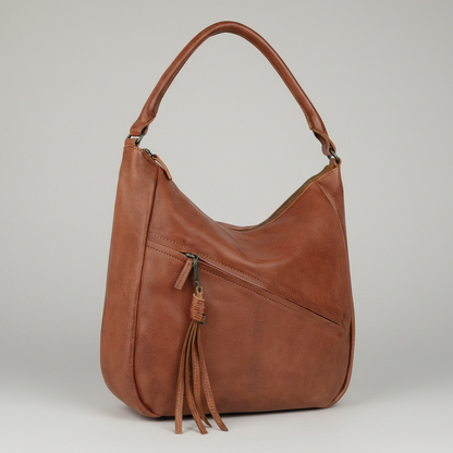 MET Premium Leather Shoulder Bag. Slouchy Urban Hobo