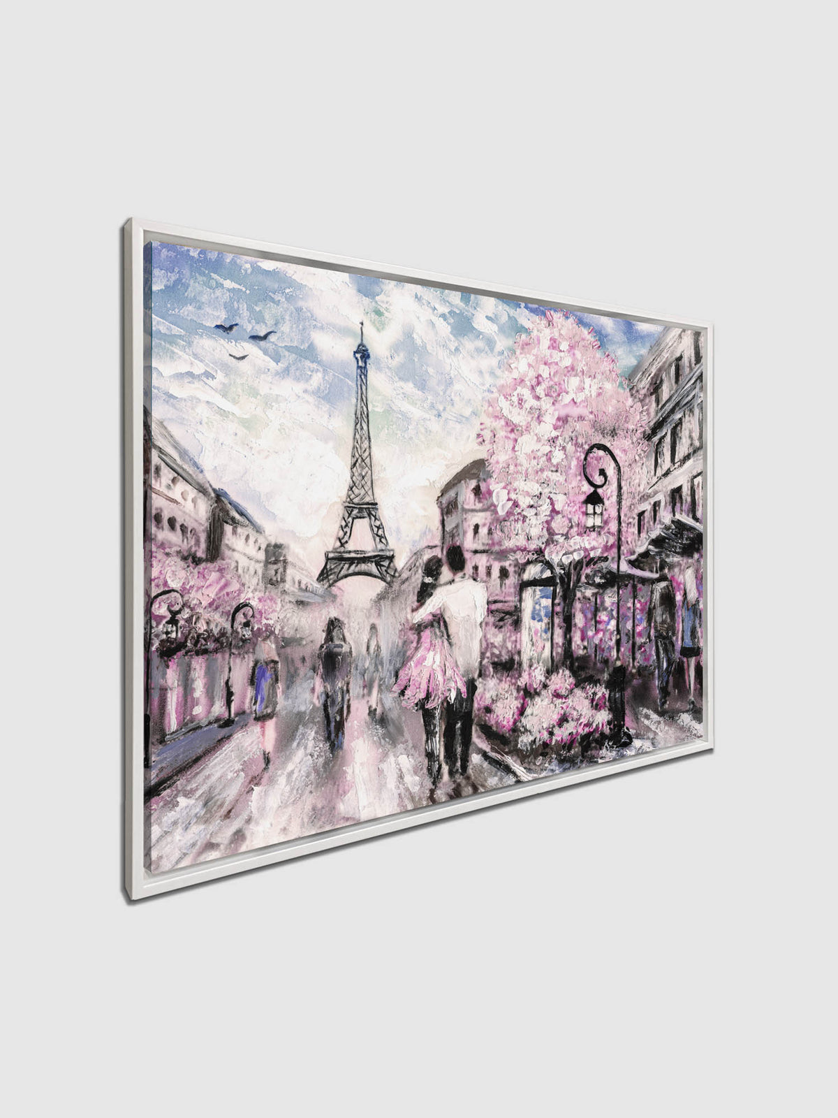 Joli Paris rose - Décoration murale en toile - Art mural