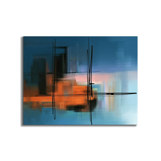 Art mural - Nuances de bleu abstrait - Toile d'art - Vernis RVB #4836-105