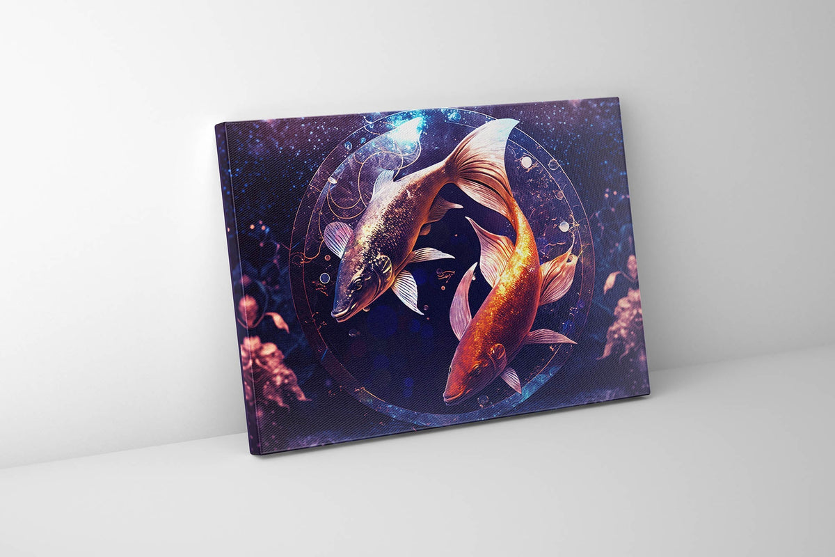 Toile imprimée - Zodiaque Poissons Symbole Poisson - Décoration Murale