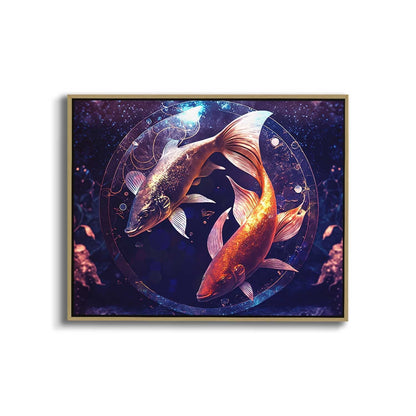 Toile imprimée - Zodiaque Poissons Symbole Poisson - Décoration Murale