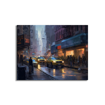 Tableau mural sur toile - Rues nocturnes de New York - Vernis RVB