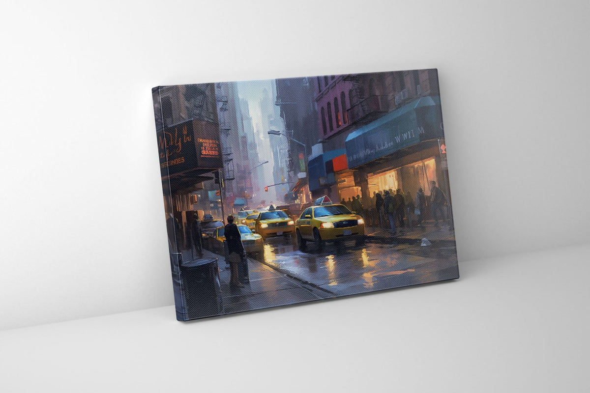 Tableau mural sur toile - Rues nocturnes de New York - Vernis RVB