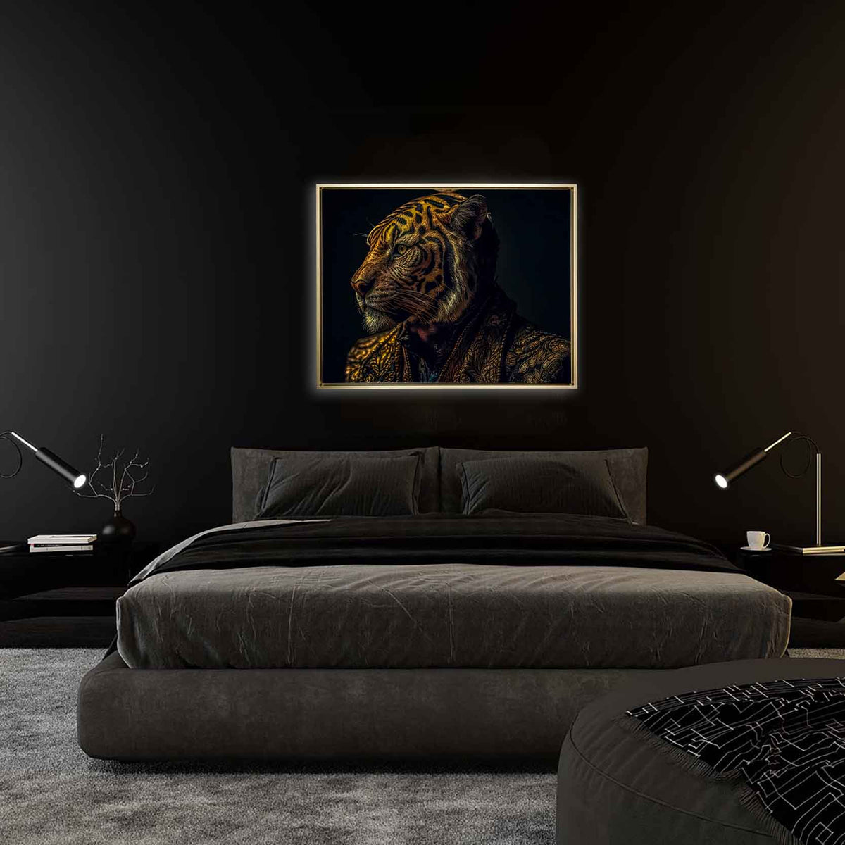 Toile Faune-Tigre Empereur-Art Moderne.