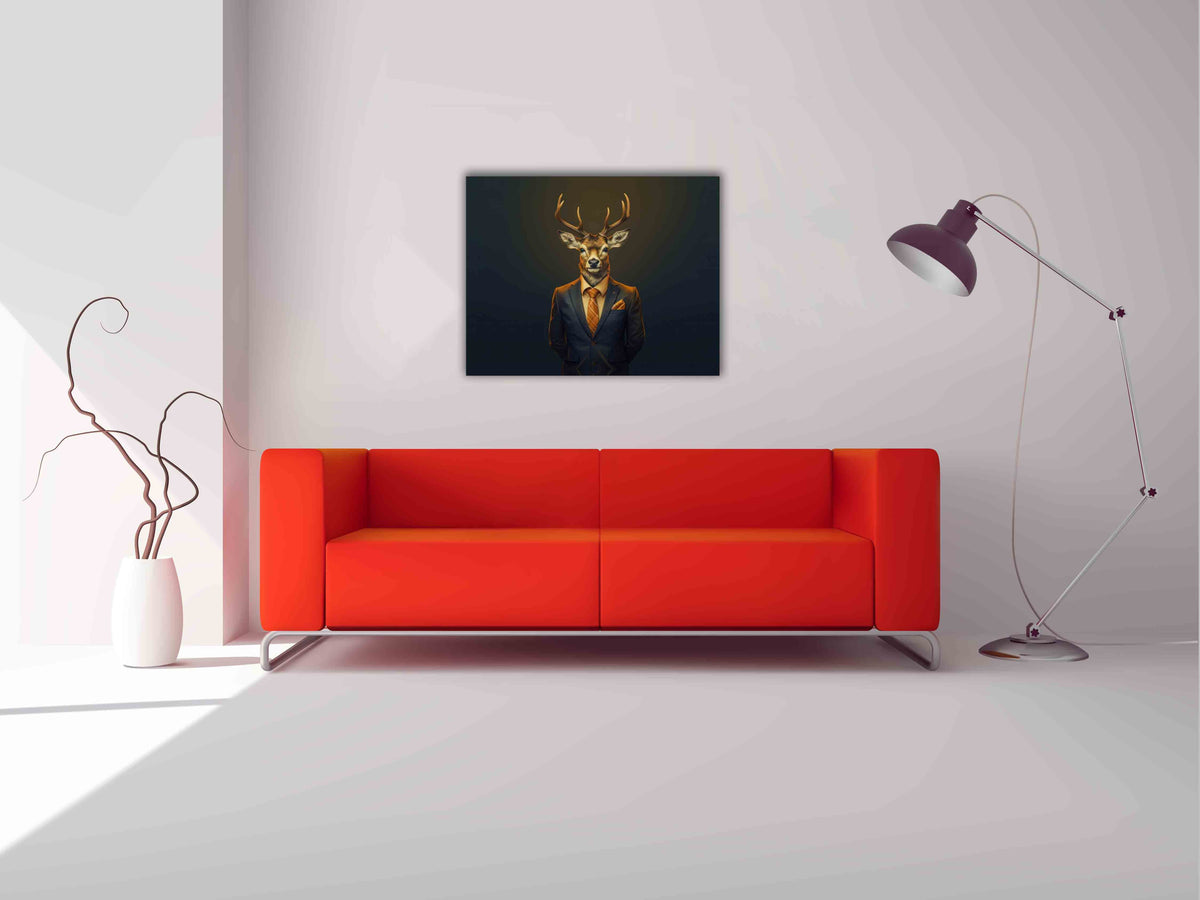 Art mural cerf chef - Art moderne - Toile faune