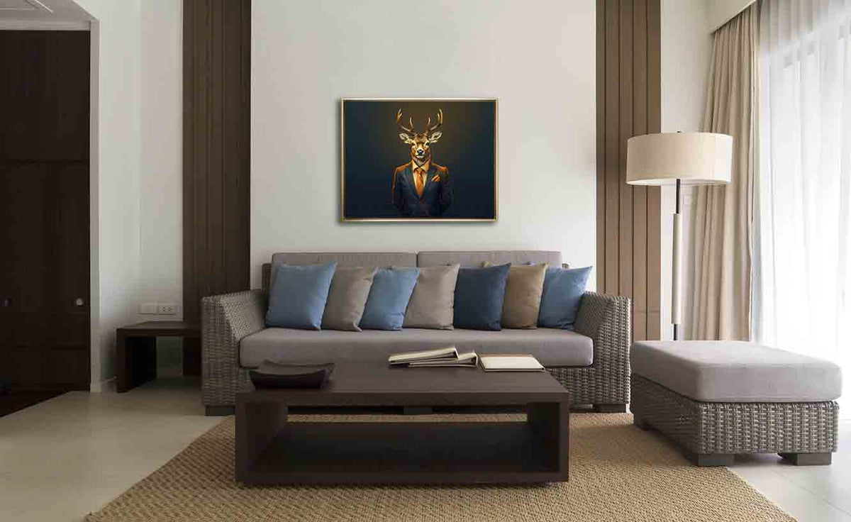 Art mural cerf chef - Art moderne - Toile faune