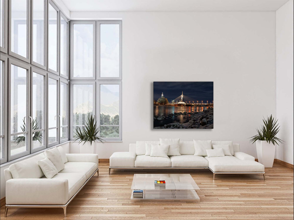 Décoration murale « Skyline de Winnipeg » – Impressions sur toile – Vernis RVB