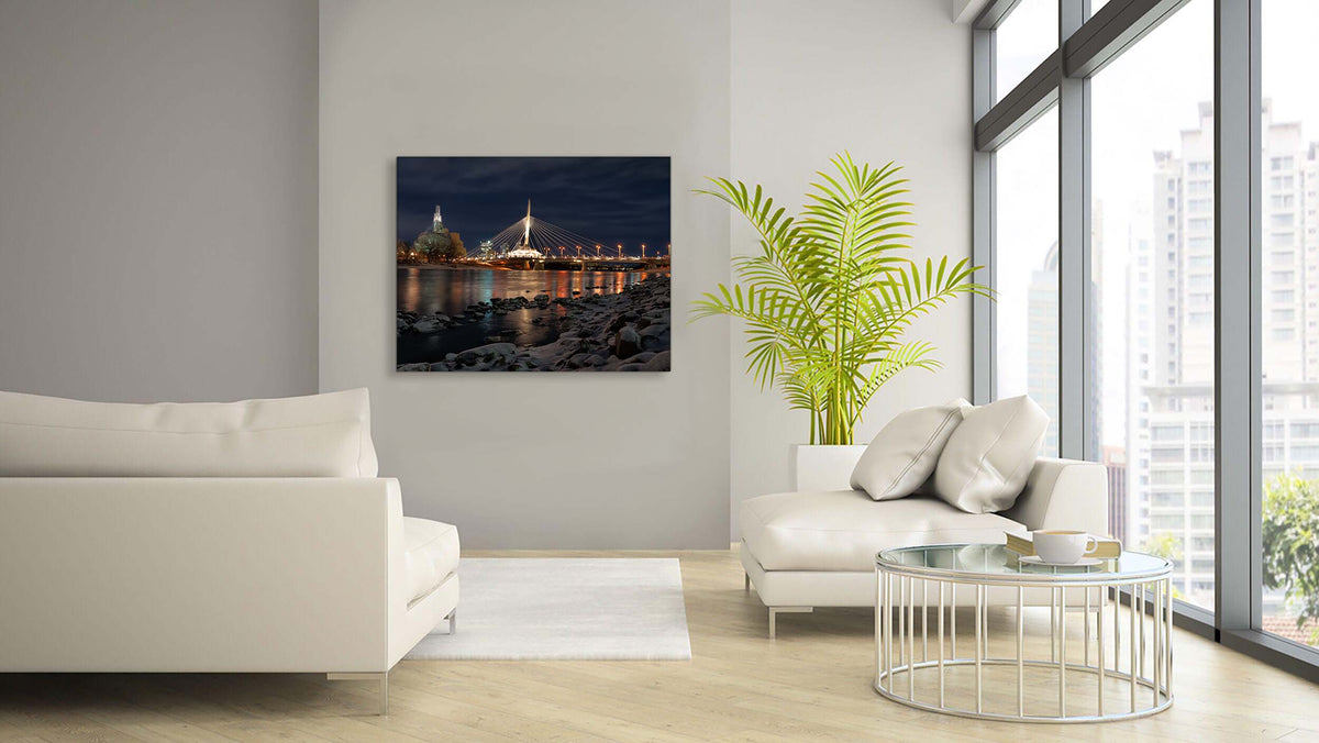 Décoration murale « Skyline de Winnipeg » – Impressions sur toile – Vernis RVB