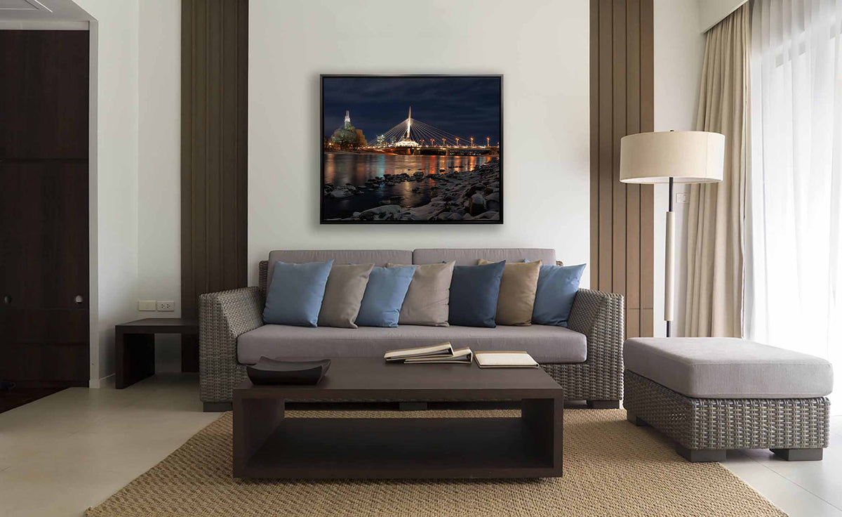 Décoration murale « Skyline de Winnipeg » – Impressions sur toile – Vernis RVB