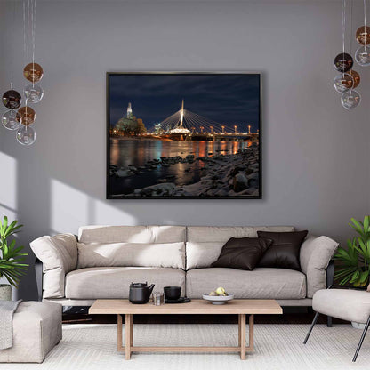 Décoration murale « Skyline de Winnipeg » – Impressions sur toile – Vernis RVB