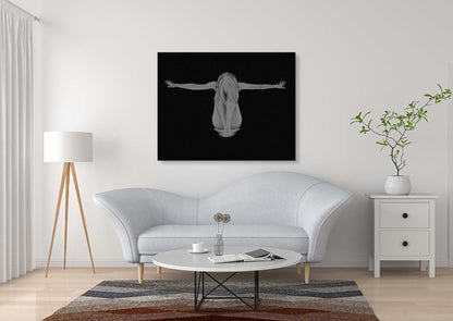 Décor mural sur toile - Art moderne féminin - Vernis argenté