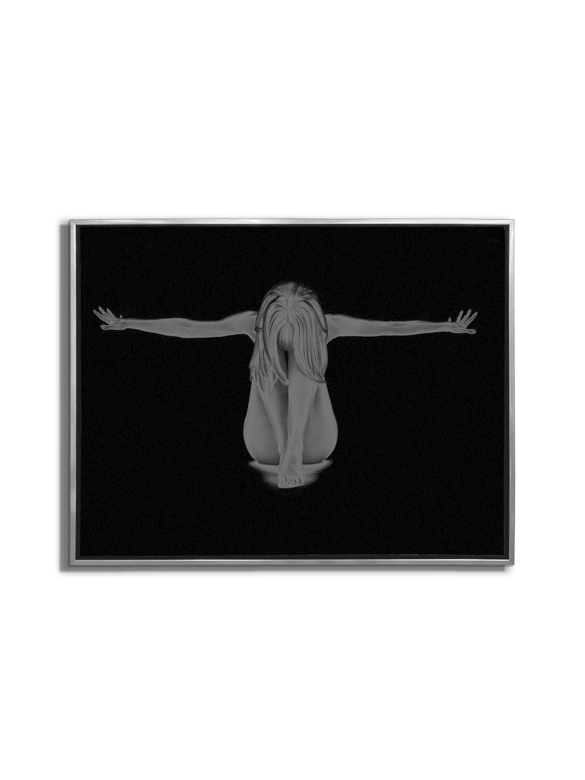 Décor mural sur toile - Art moderne féminin - Vernis argenté