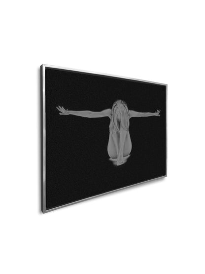 Décor mural sur toile - Art moderne féminin - Vernis argenté