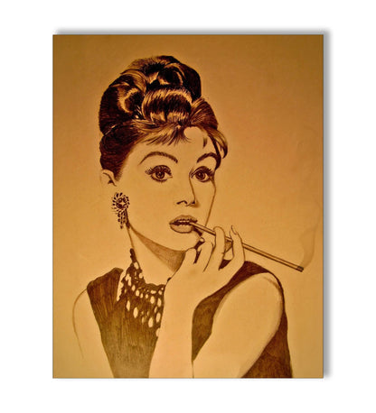 Art mural Audrey en sépia - Beaux-arts