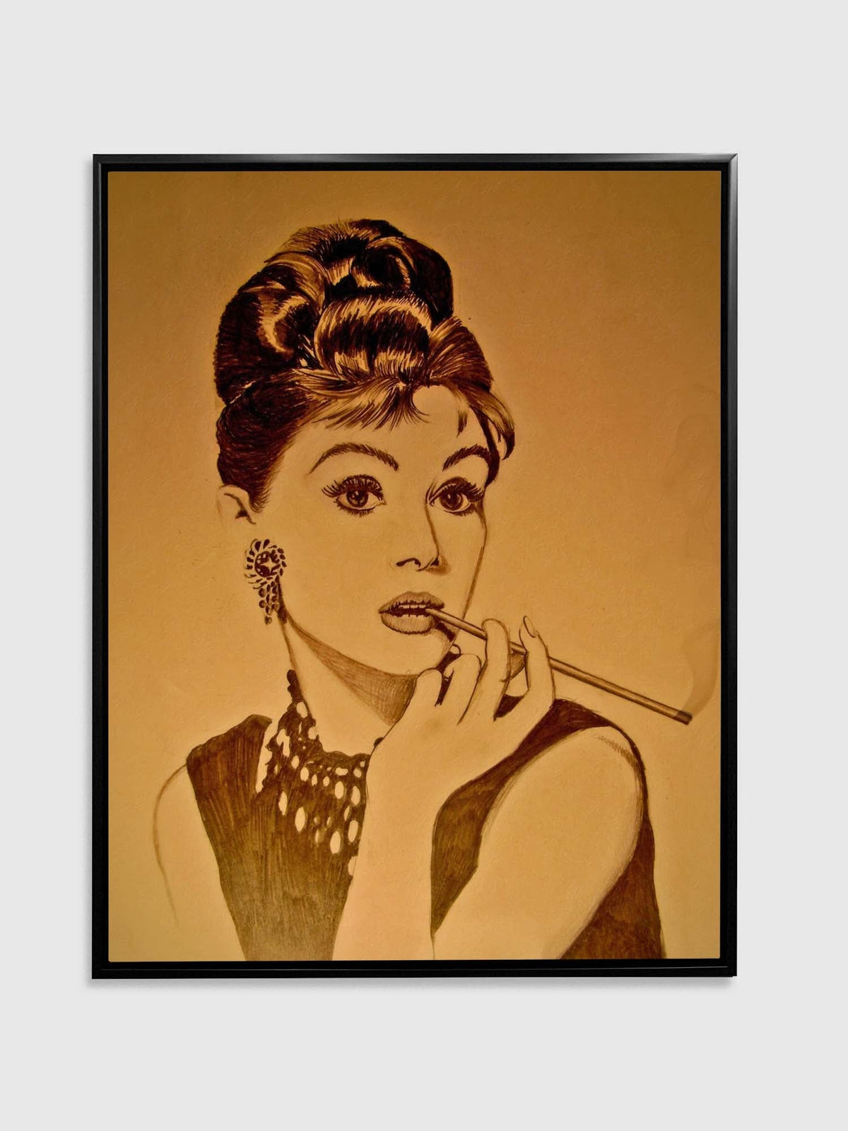 Art mural Audrey en sépia - Beaux-arts