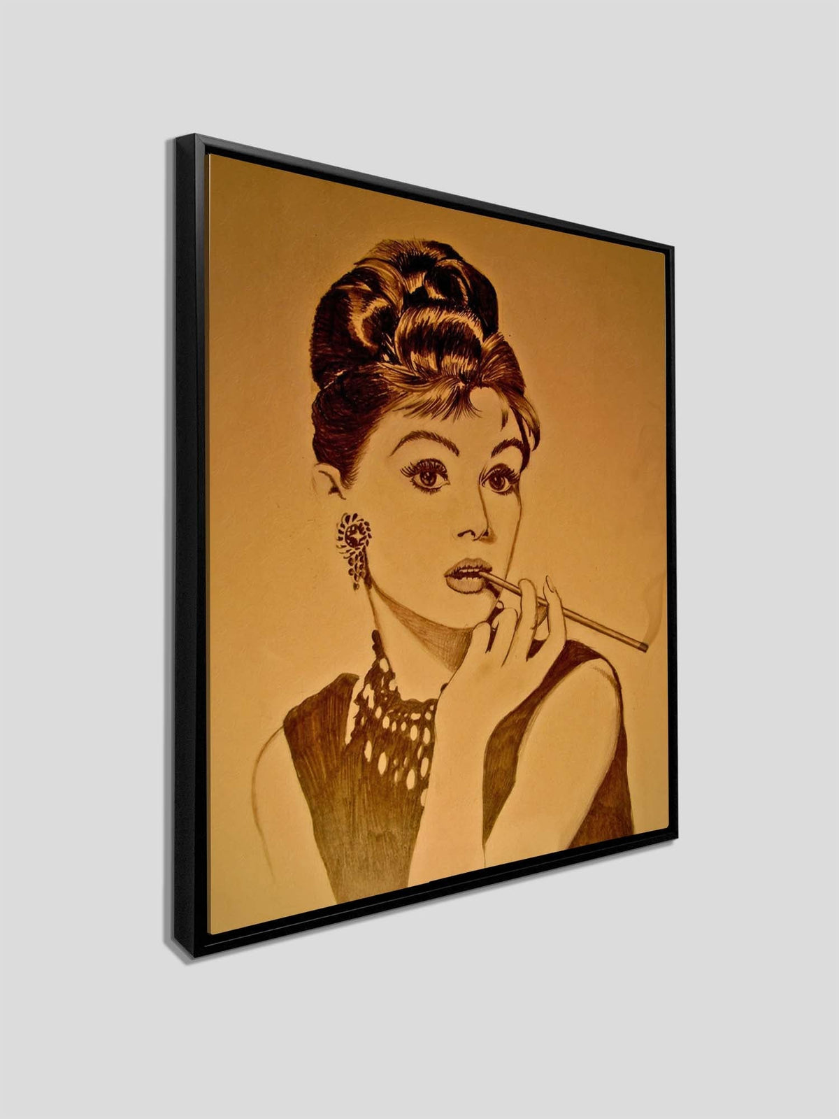 Art mural Audrey en sépia - Beaux-arts