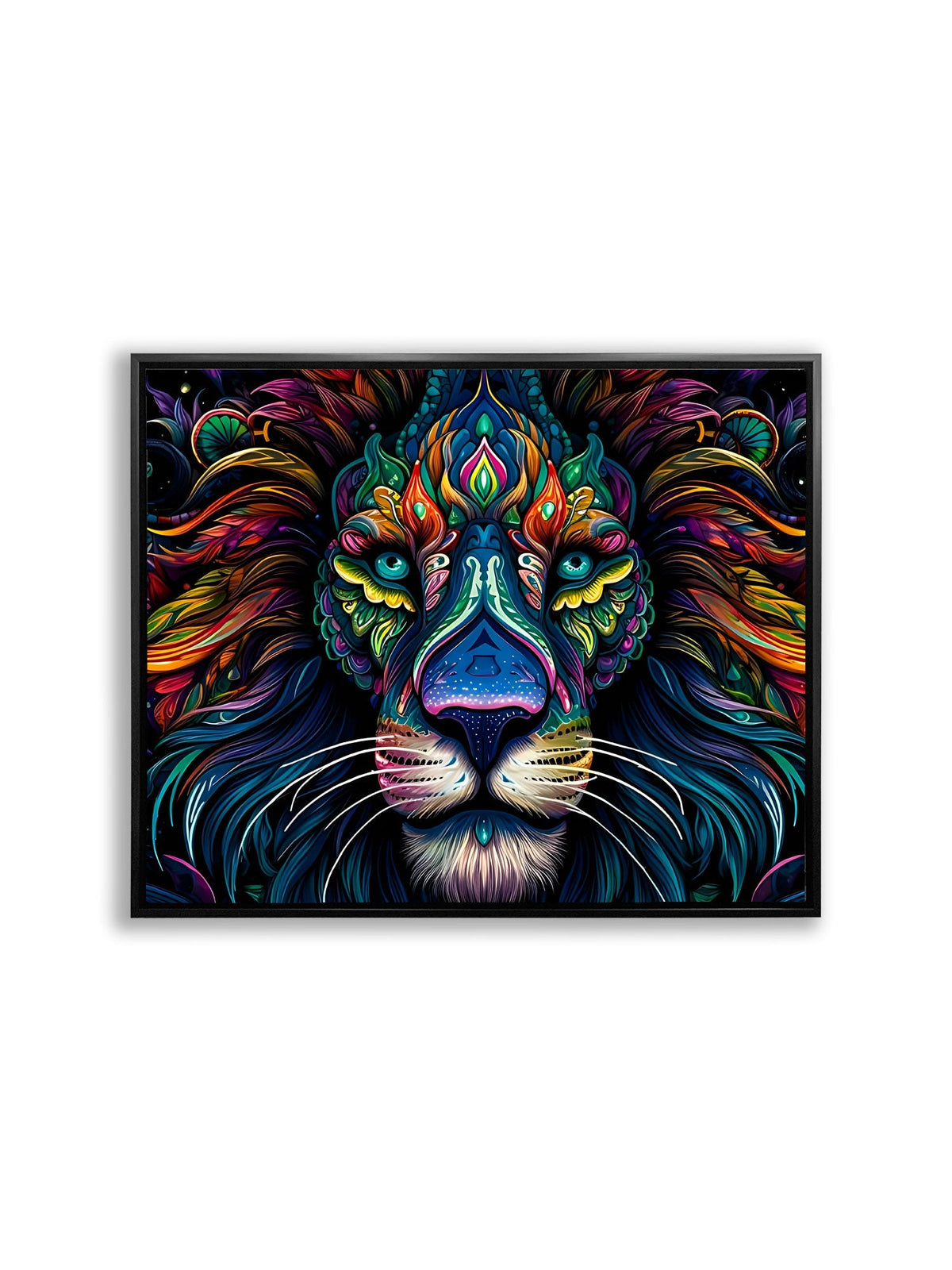 Décoration murale -Toile faune sauvage- Lion coloré