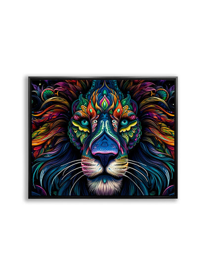 Décoration murale -Toile faune sauvage- Lion coloré