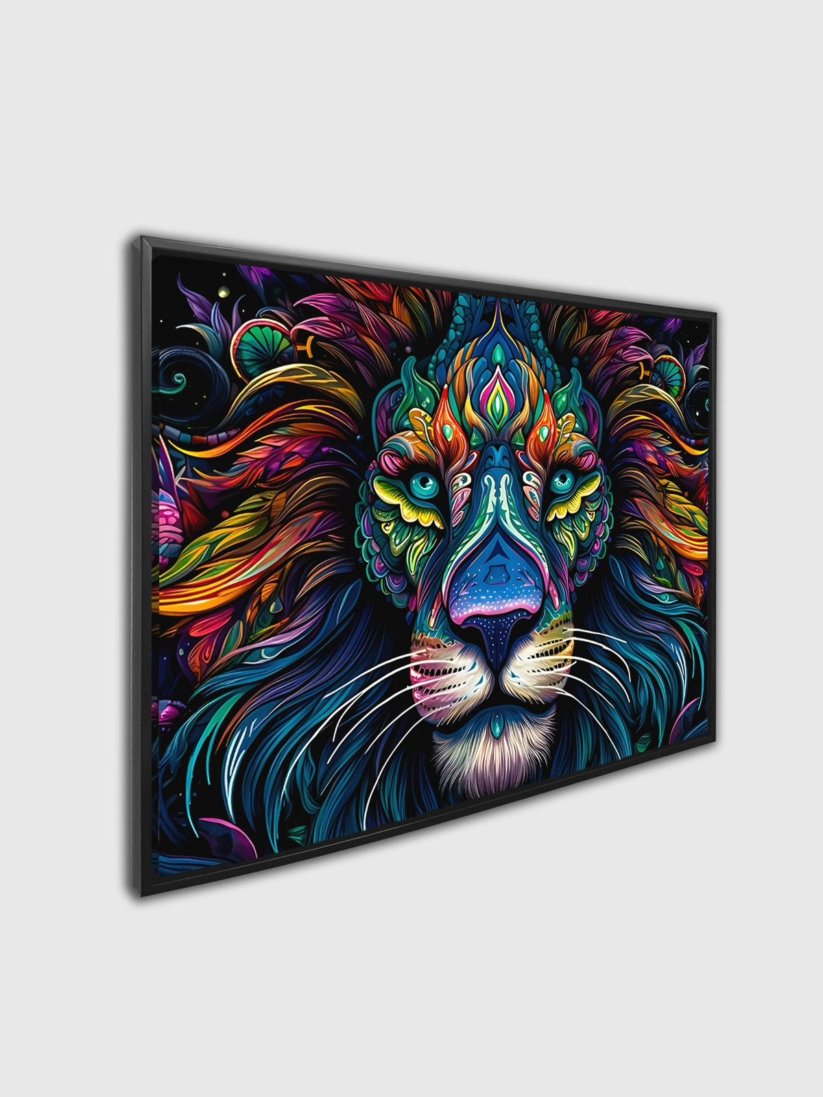 Décoration murale -Toile faune sauvage- Lion coloré
