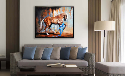 Art mural-Cheval cabré-Décoration murale