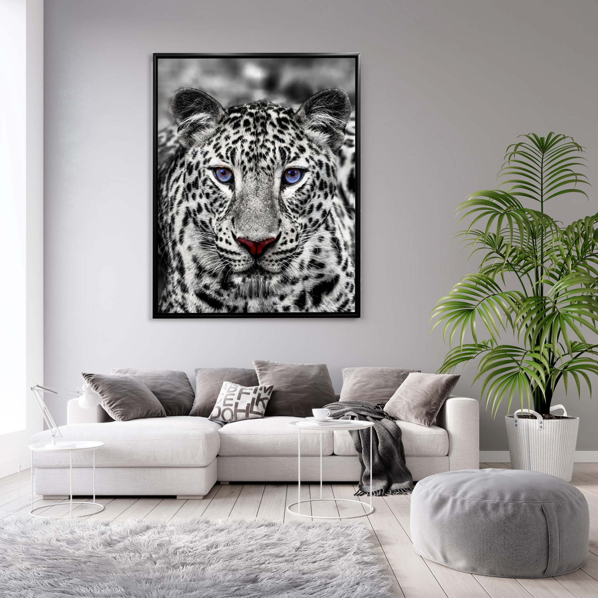 Décoration murale-Tigre blanc aux yeux bleus- Décoration sur le thème de la faune et la flore
