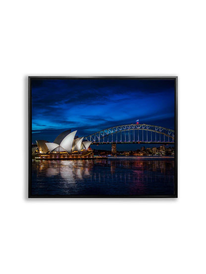 Sydney Skyline at Night Canvas Wall Art | Harbour View | 47 × 35 inches