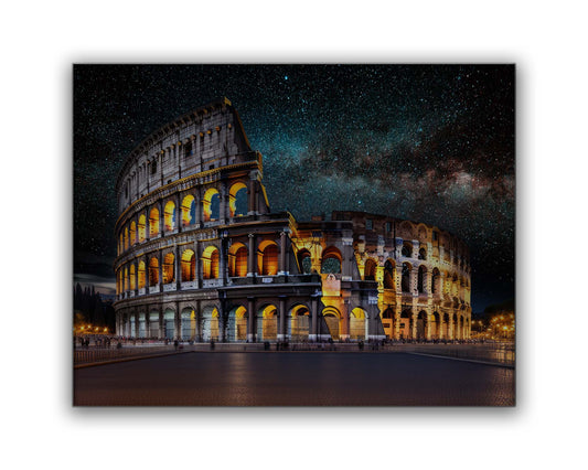 The Colosseum at Night Canvas Wall Art | Rome | 47 × 35 inches