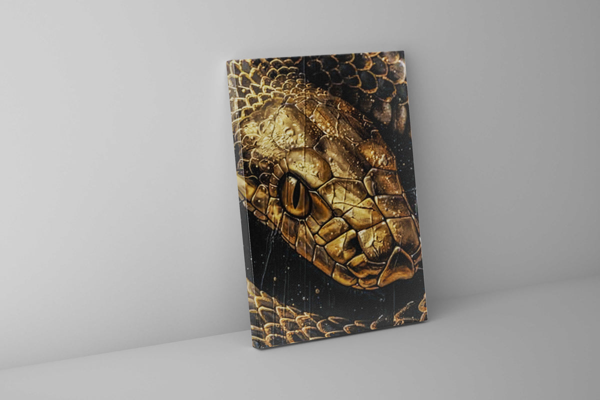 Art mural serpent doré 36"x48"