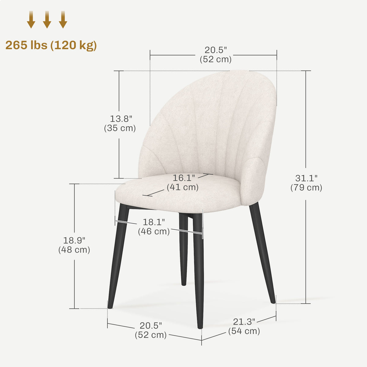 Skylar Modern Dining Chairs Set of 4-Cream White