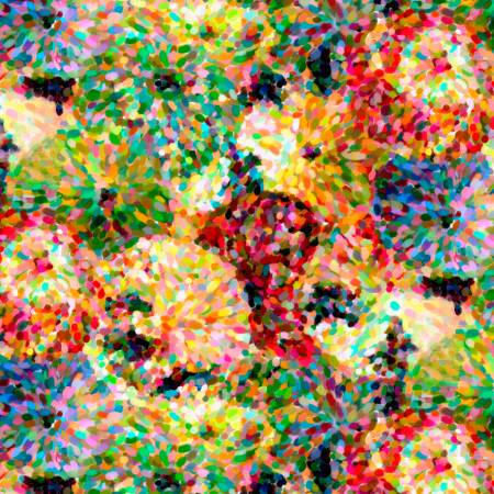 Tissu fleuri multi-impressionniste de 274 cm de large, imprimé numériquement au dos