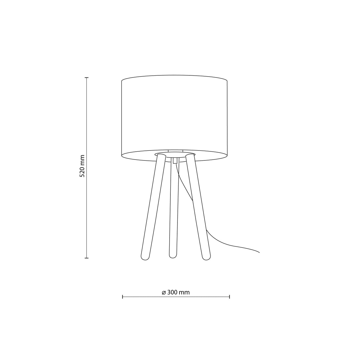 TOKYO Wood Tripod Table Lamp for Bedroom & Nightstand (Clearance)