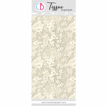 Papier de soie 69x49 cm 27,66"x19,29" Dentelle de lin antique