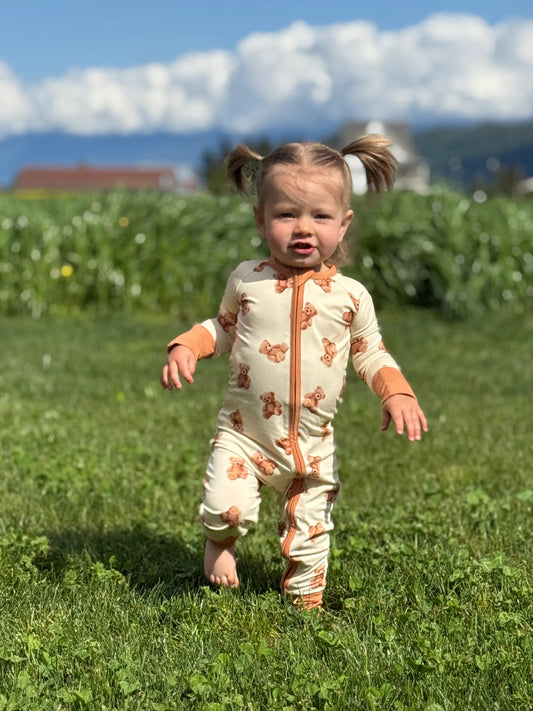 Grenouillère ourson convertible avec pieds intégrés
