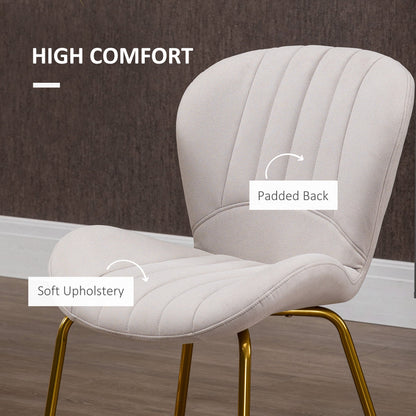 Chaises de salle à manger modernes Lux avec dossier rembourré - Lot de 2 - Blanc crème