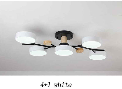 Nordic Simple Log Macaron Living Room LED Ceiling Light