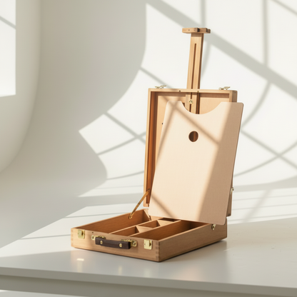 Tabletop Easel with Sketch Box and Wooden Palette - 13" x 17" x 1/2"
