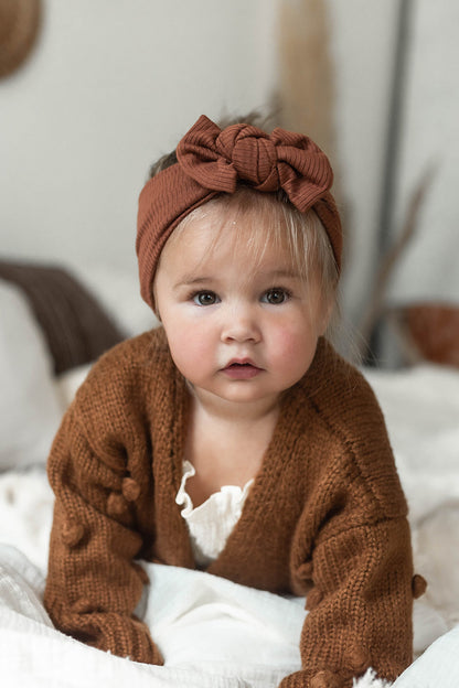 Modal Ribbed Headwrap | Chocolate 0-3 yrs