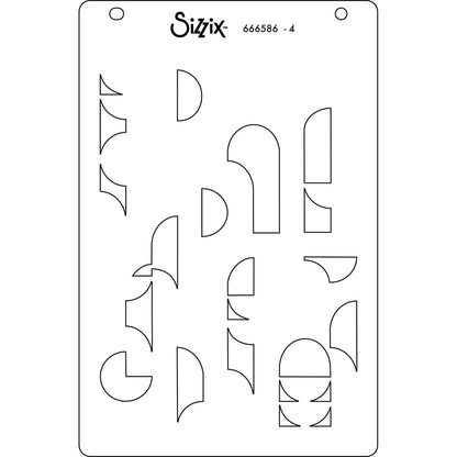 Pochoirs multicouches Sizzix A6 4 pièces Cosmopolitan, Around the Block par Stacey Park