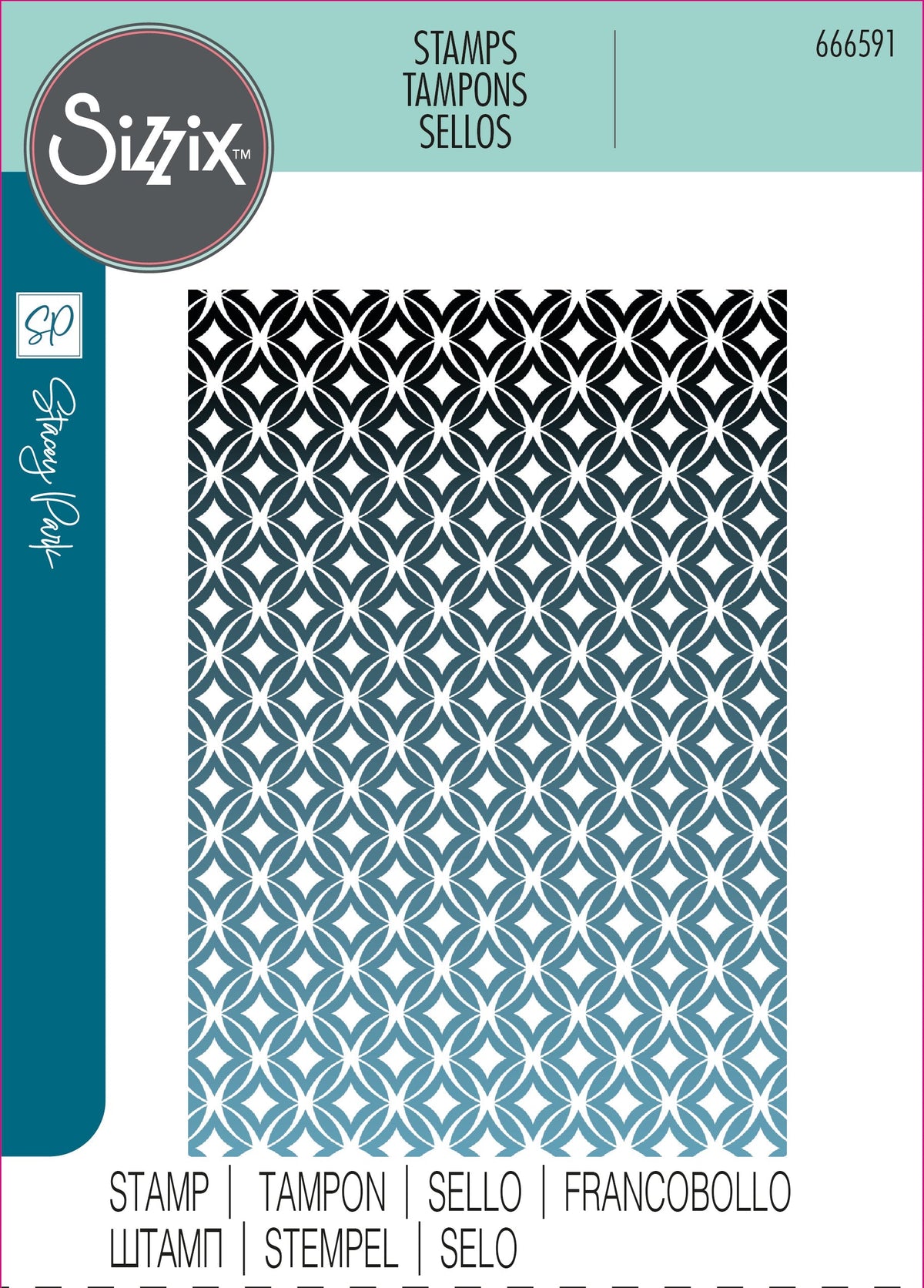 Sizzix Set de Tampons Transparents Cosmopolitan, Uptown par Stacey Park