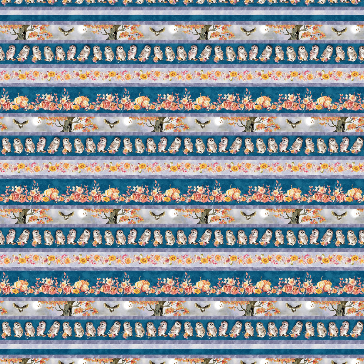 Night  Owls by Kathleen Francour - Navy Border Print
