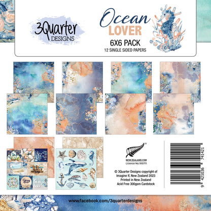 3Quarter Designs - Amoureux de l'Océan - Bloc de papier 6 x 6