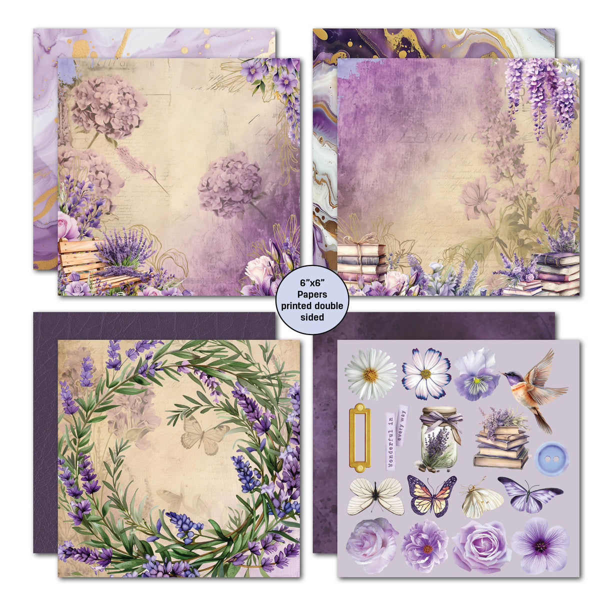 3Quarter Designs Bloc de Papiers Lilac Euphoria 6x6