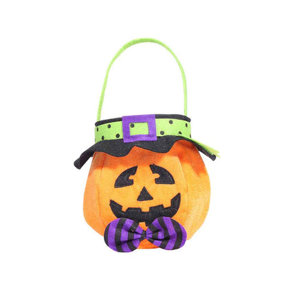 Halloween Candy Tote Bag – Cute Pumpkin Witch Black Cat Vampire Trick-or-Treat Bag