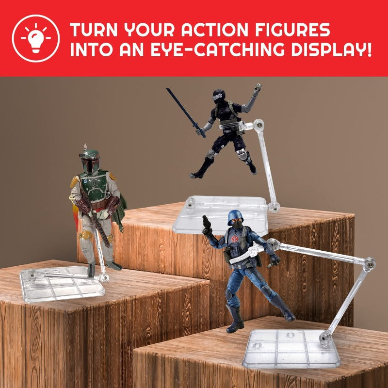 EVORETRO Articulated Plastic Stands for 3.75 and 6 Inches Action Figure