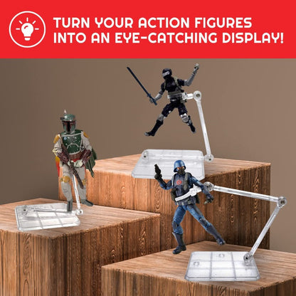 EVORETRO Articulated Plastic Stands for 3.75 and 6 Inches Action Figure