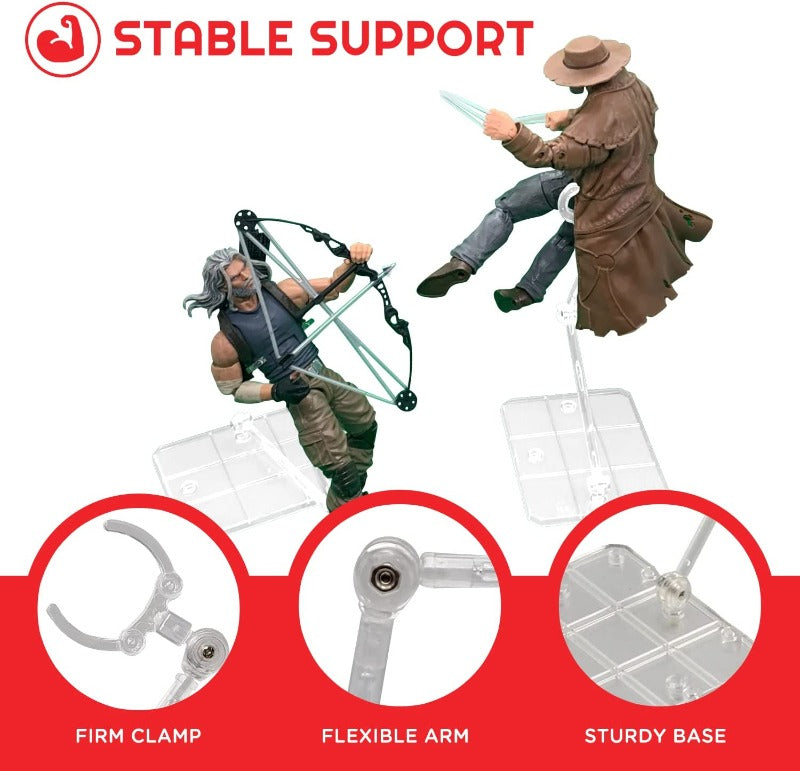 EVORETRO Articulated Plastic Stands for 3.75 and 6 Inches Action Figure