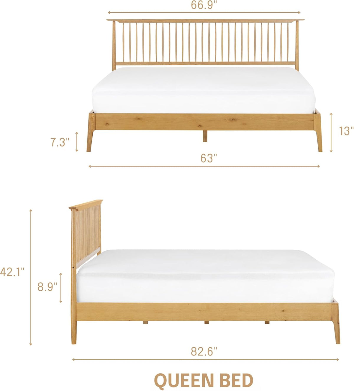 Ruby Solid Wood Bed Frame
