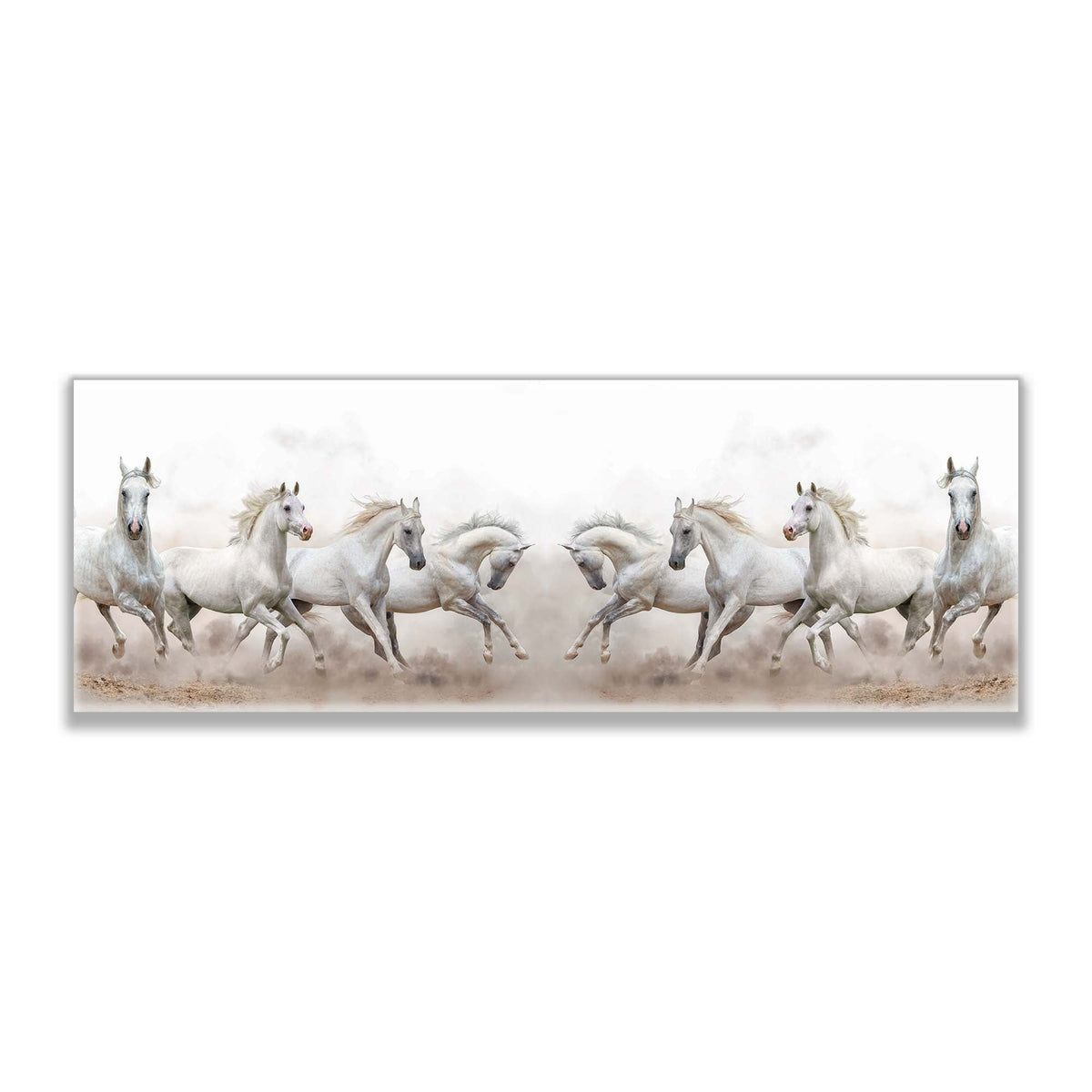 Wildlife Canvas-Arabian Horses White Sky-Wall Art