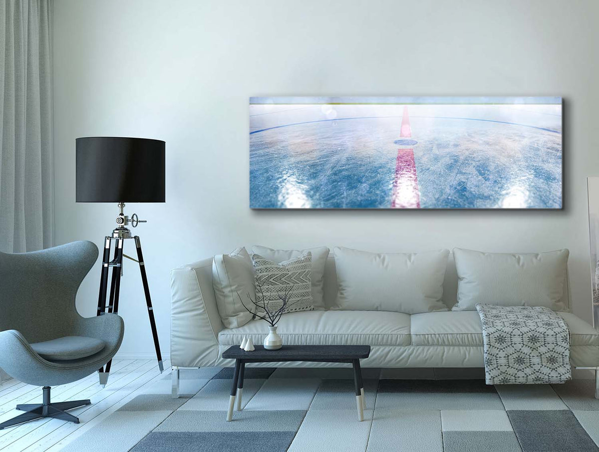 Art mural - Hockey sur glace - Beaux-arts - Impression sur toile - Finition argentée